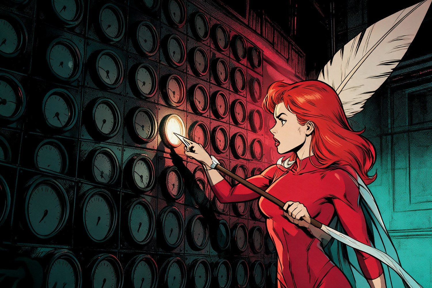 Scarlettre de vente pointe sa plume géante vers un seul cadran allumé au milieu d’un mur de cadrans éteints.