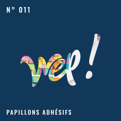 Logo Wep! N° 011 — Papillons adhésifs, logo animé à collectionner